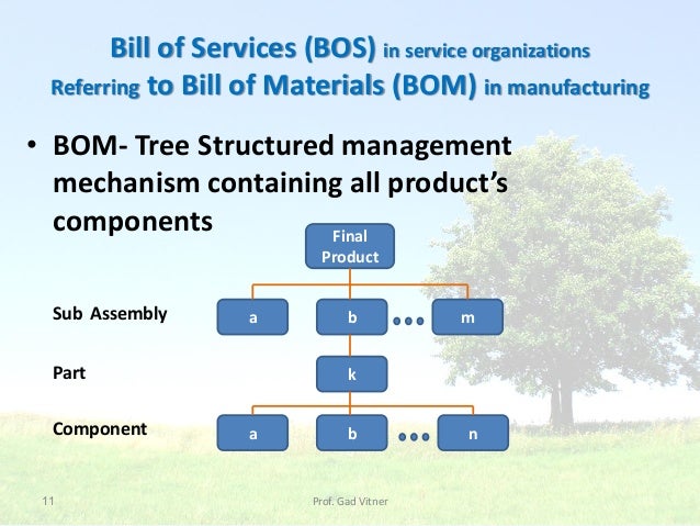 using bill of services bos bill of services