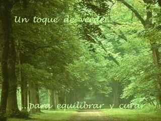 Un  toque  de  verde... ...para  equilibrar  y  curar 