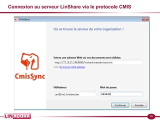 25 
Connexion au serveur LinShare via le protocole CMIS 
 