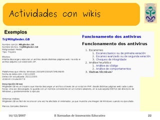 Actividades con wikis Exemplos 