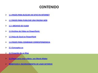 En esta presentación se explica como poder crear blogs, páginas web en internet.