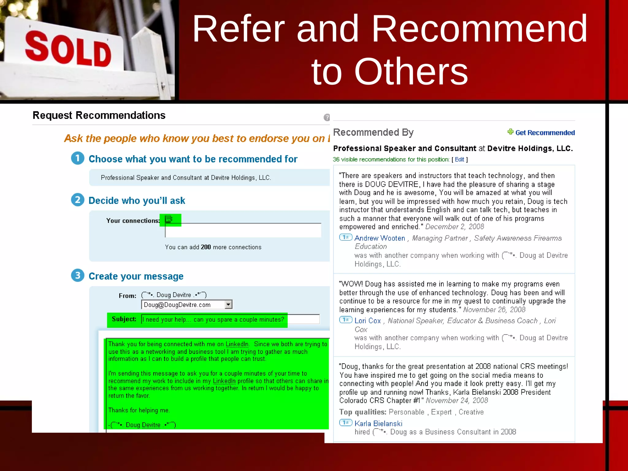 Refer and Recommend to Others 