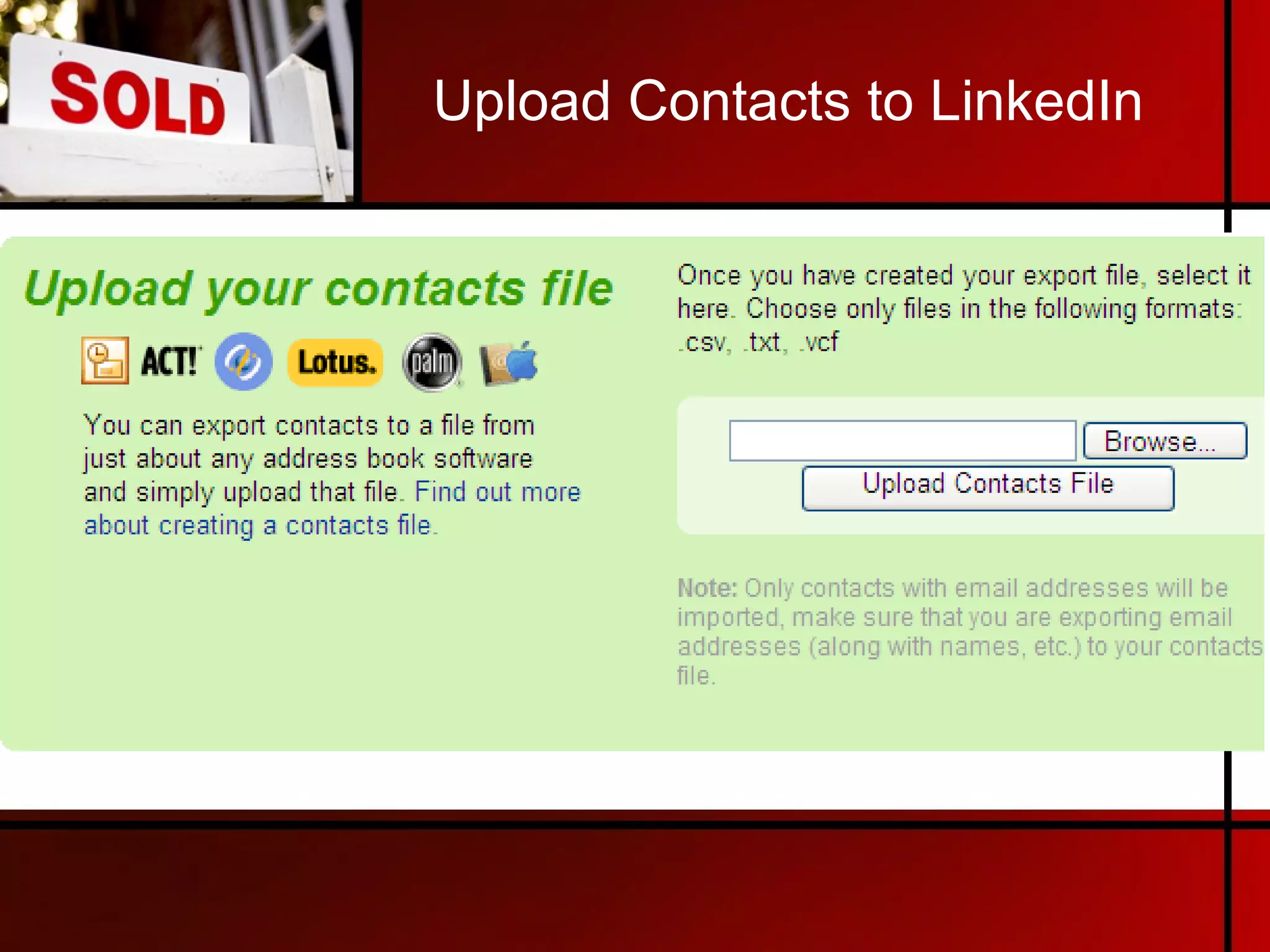 Upload Contacts to LinkedIn 