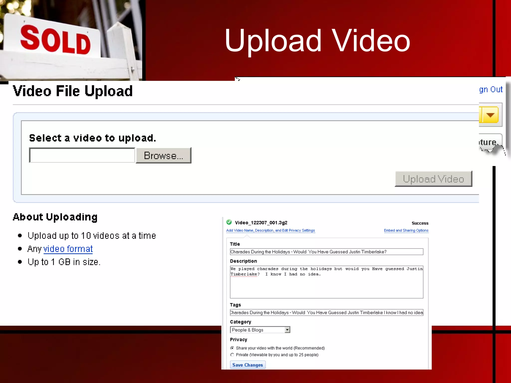 Upload Video 