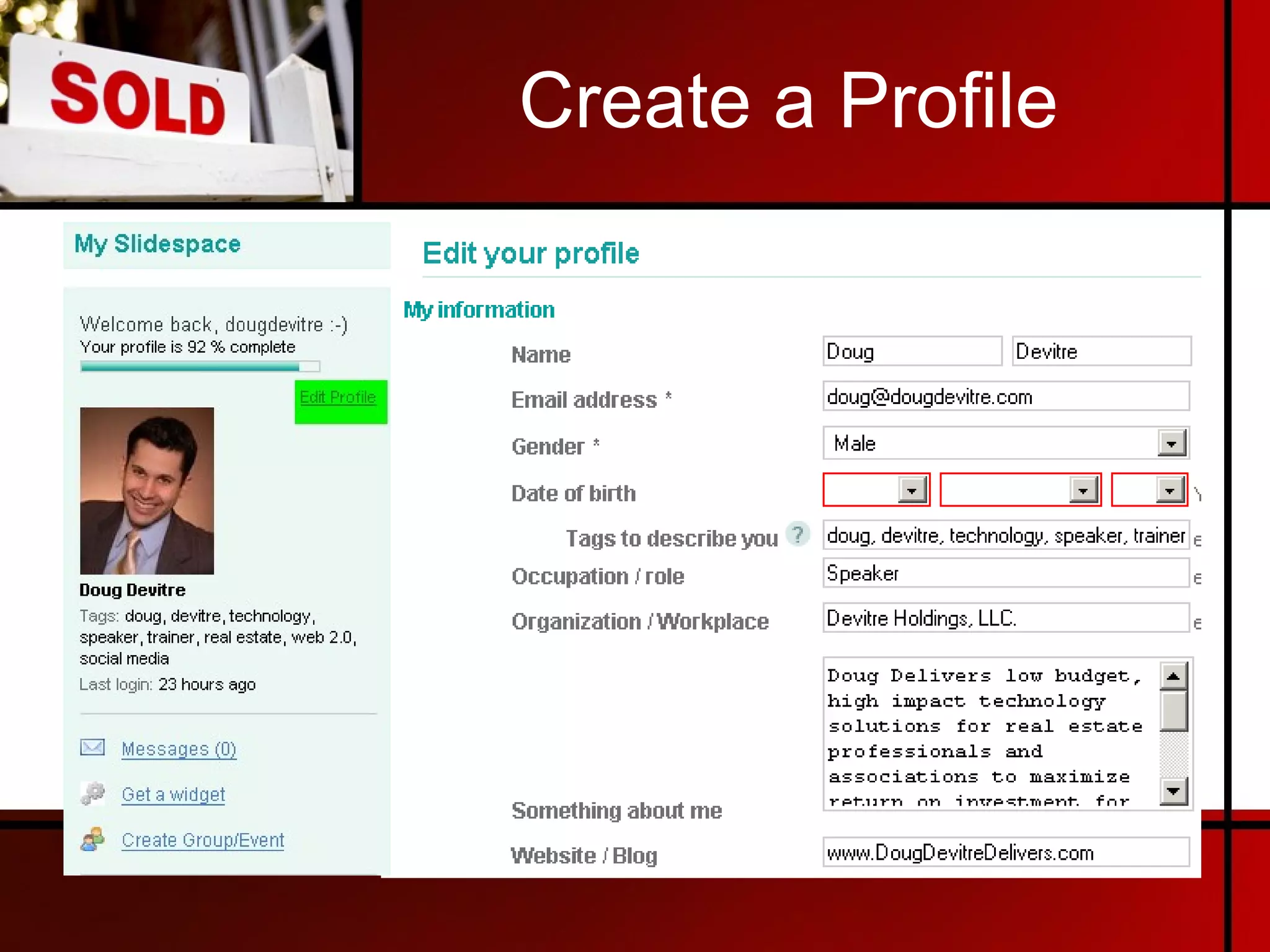 Create a Profile 