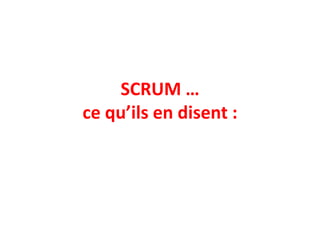 SCRUM et KANBAN - Agile Grenoble 2011