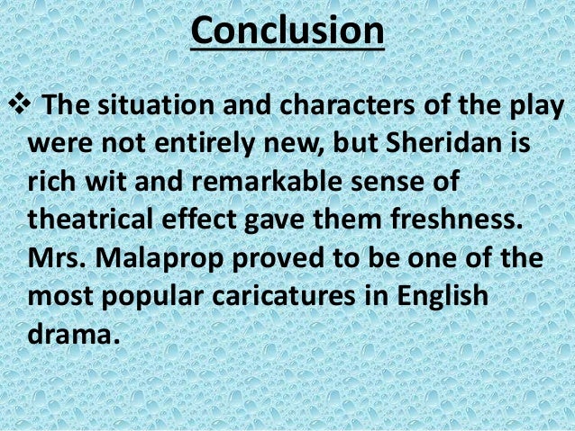 Sheridan S Art Of Characterization In The Rival Sheridan S Art Of Characterization In The Rival