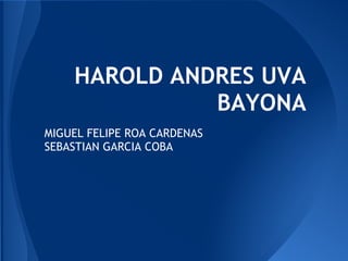 HAROLD ANDRES UVA
BAYONA
MIGUEL FELIPE ROA CARDENAS
SEBASTIAN GARCIA COBA
 