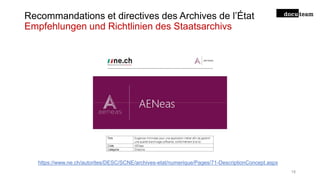 De l’archivage des applications métier – Réflexions au sein du Service intercommunal d’archivage (SIAr) à Neuchâtel