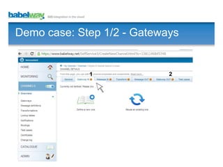 Demo case: Step 1/2 - Gateways

1

2

 