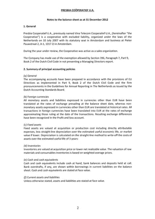 Presbia cooperatief 2012 annual report
