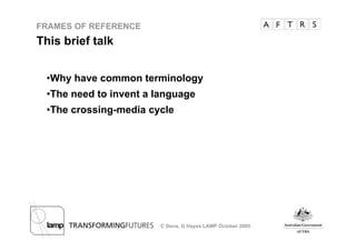 Frame of Reference - Christy Dena and Gary Hayes
