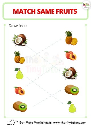 Interactive Fruit Worksheets for Kids | Preschool Learning Activities | PDF