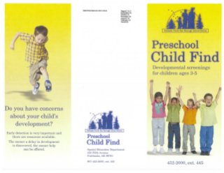 Preschool child find brochure school year 2013 2014
