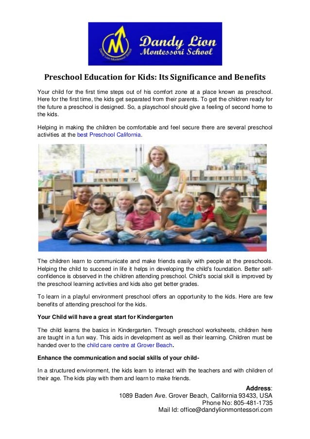 Preschool Education For Kids Its Significance And Benefits