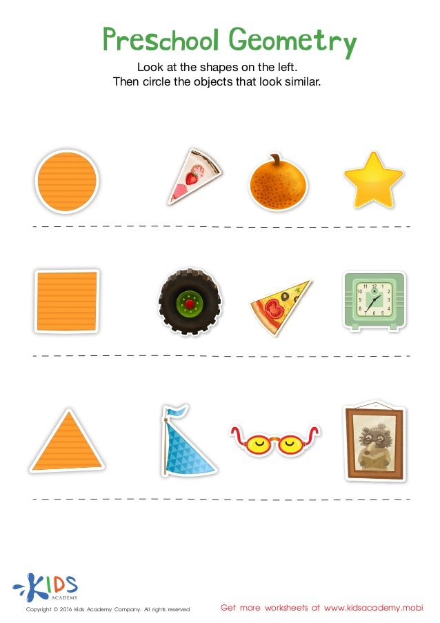 preschool geometry learning shapes for kids