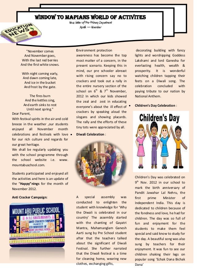 preschool news letter