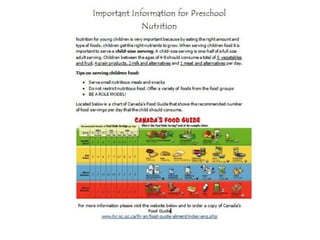 Preschool nutrition