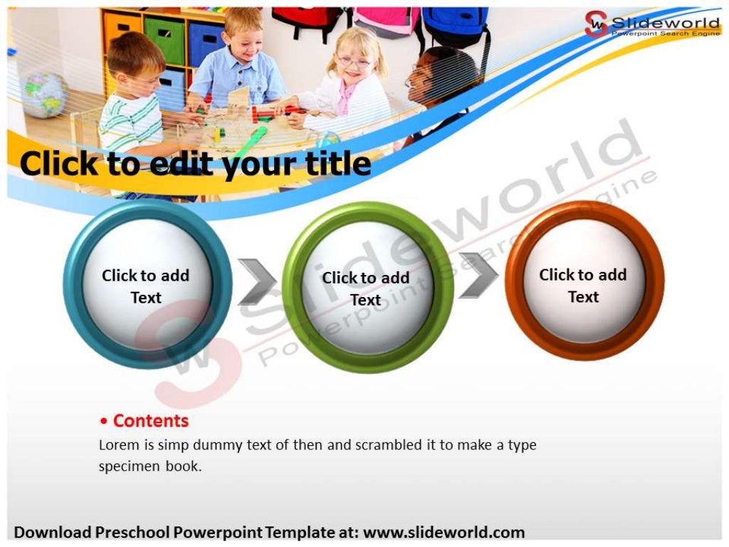 Preschool Powerpoint Template Slide World