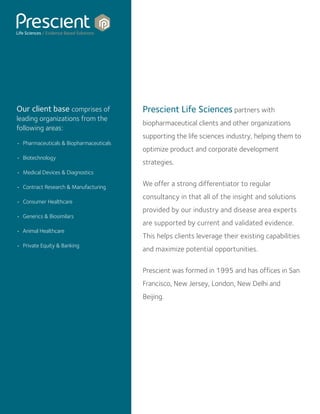 Prescient Life Sciences Brochure | PDF