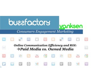 Consumers Engagement Marketing Online Communication Efficiency and ROI:   ,[object Object],[object Object]