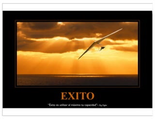 EXITO
“Éxito es utilizar al máximo tu capacidad”- Zig Ziglar
 