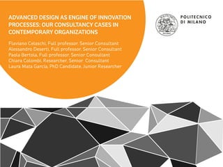 Advanced Design as Innovation Engine
