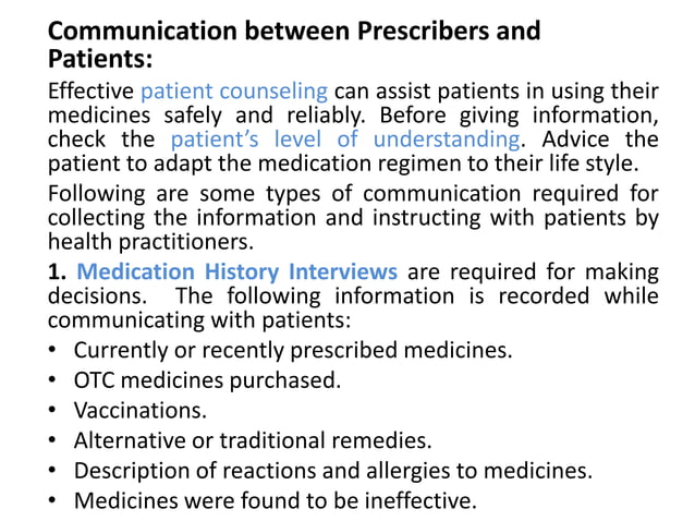 Prescribed Medication Order and Communication Skills.pptx ...