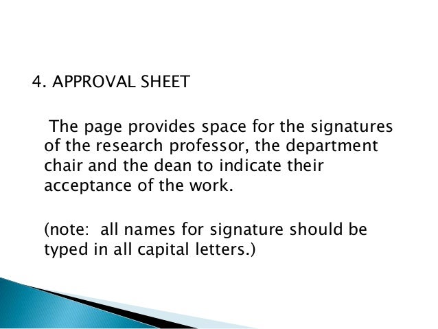 Thesis signature sheet