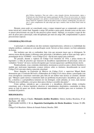 Prescrição x decadência