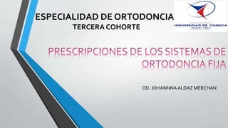 OD. JOHANNNA ALDAZ MERCHAN
ESPECIALIDAD DE ORTODONCIA
TERCERA COHORTE
 