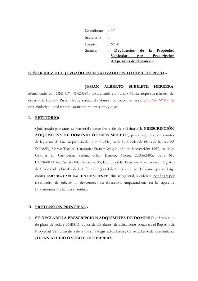 Prescripcion vehicular