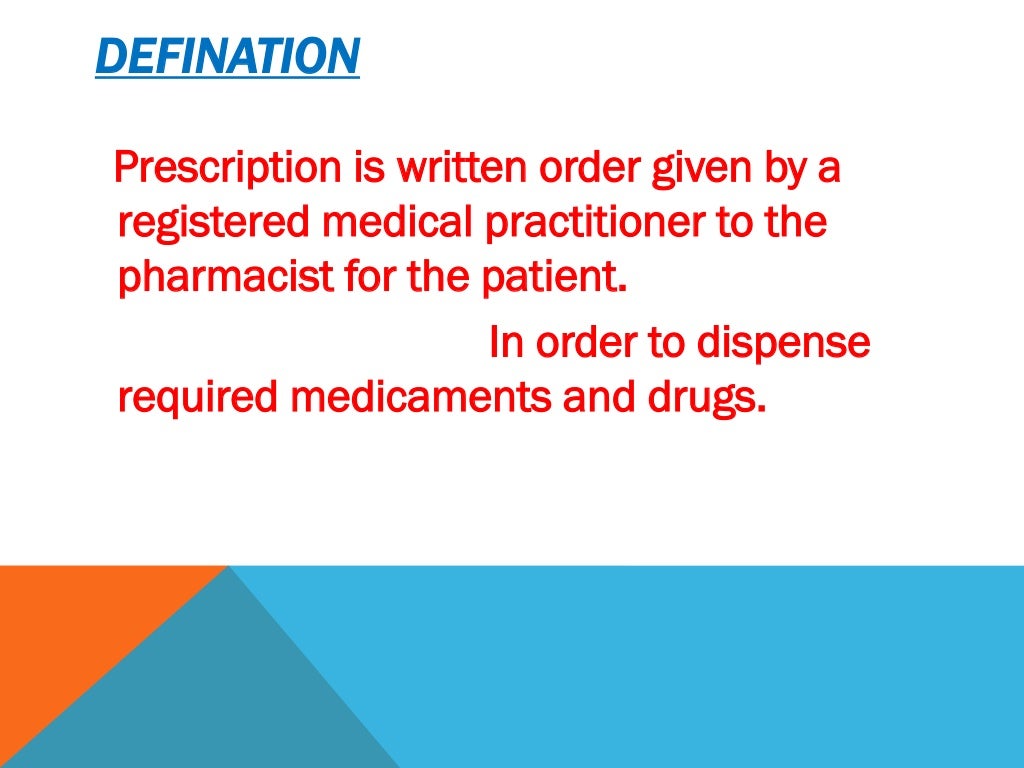 Prescription, Dispensing and Hospital Pharmacy