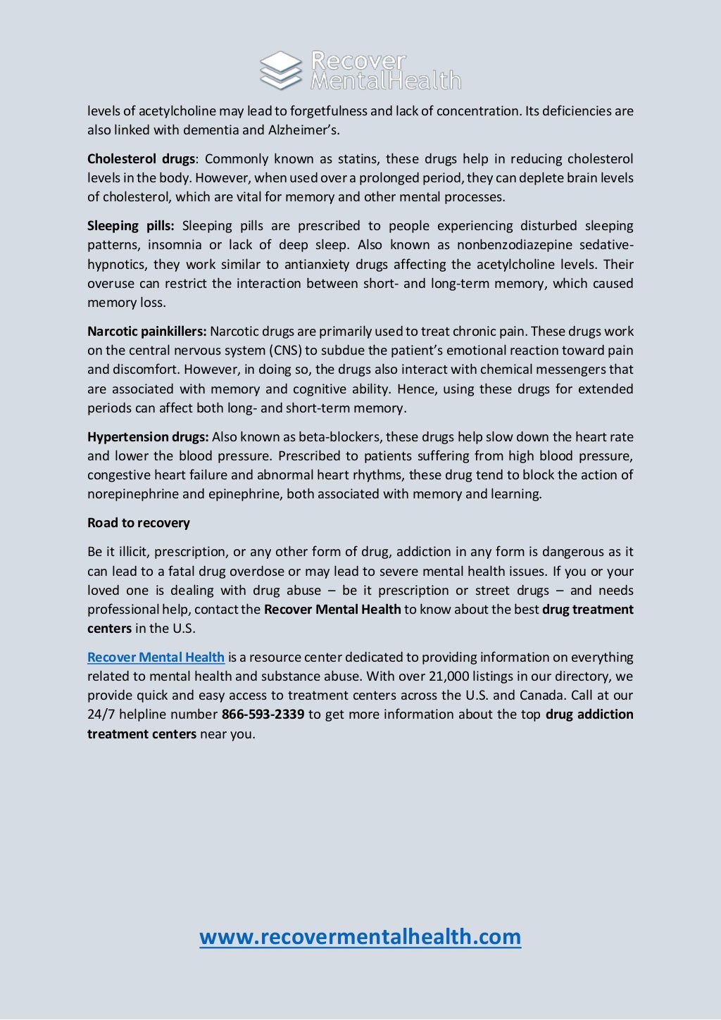 Prescription drug abuse popping pills may cause memory loss