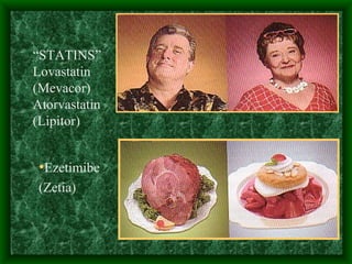 “ STATINS” Lovastatin  (Mevacor) Atorvastatin  (Lipitor) Ezetimibe (Zetia) 