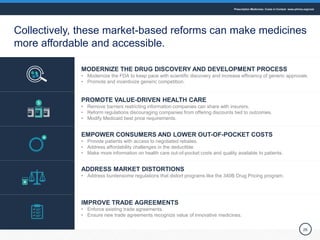 26
PROMOTE VALUE-DRIVEN HEALTH CARE
• Remove barriers restricting information companies can share with insurers.
• Reform ...