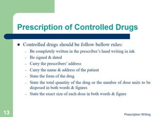 Prescription writing {Pharmacology} | PDF