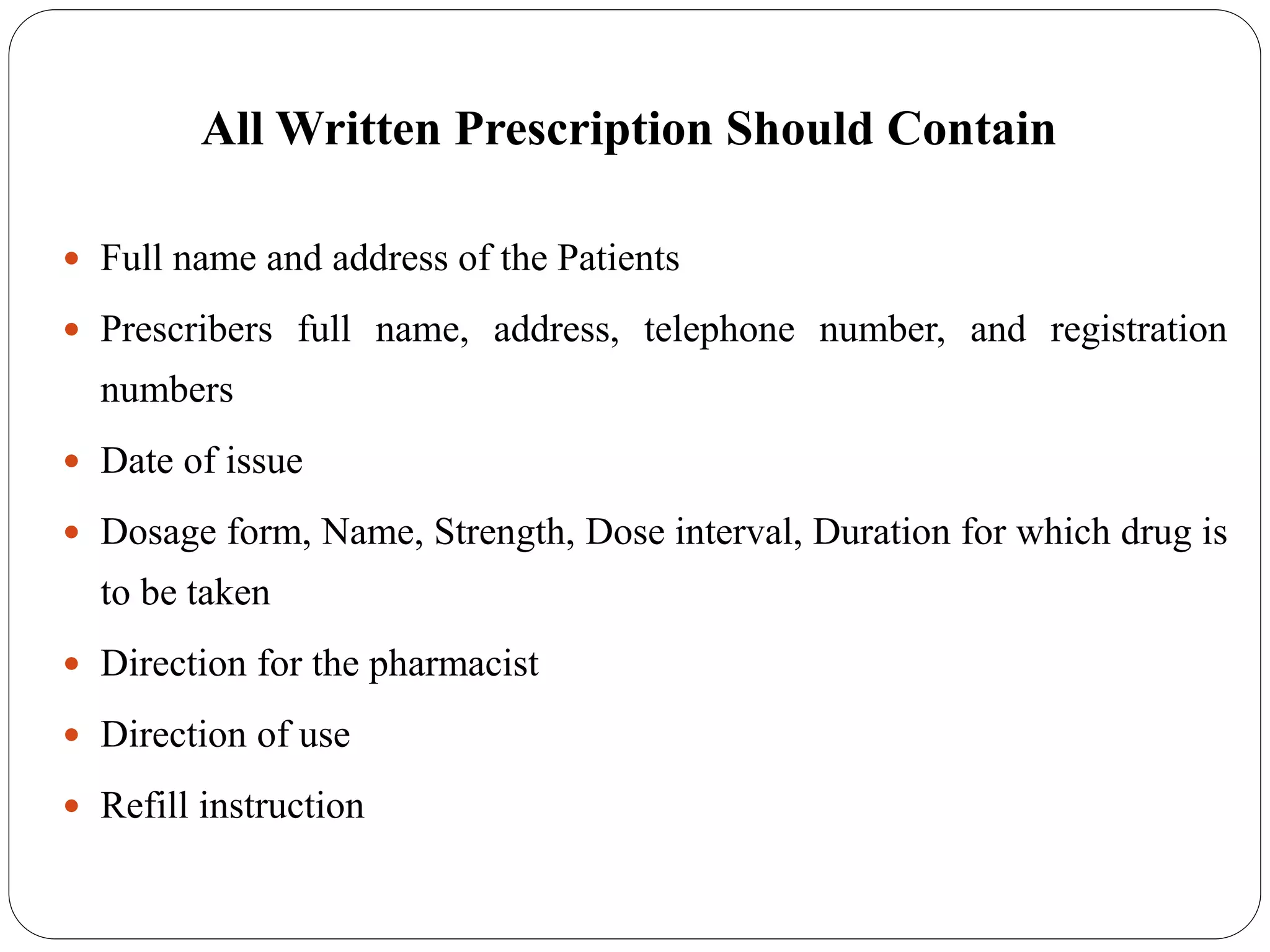 Prescription writing | PPTX