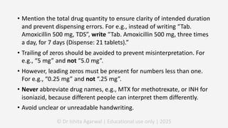 Prescription Writing- Elements, Parts, and Exercises | PDF