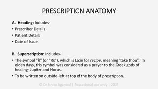 Prescription Writing- Elements, Parts, and Exercises | PDF