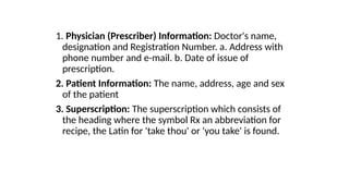 PRESCRIPTION WRITING ALOND WITH VARIOUS EXAMPLES | PPTX