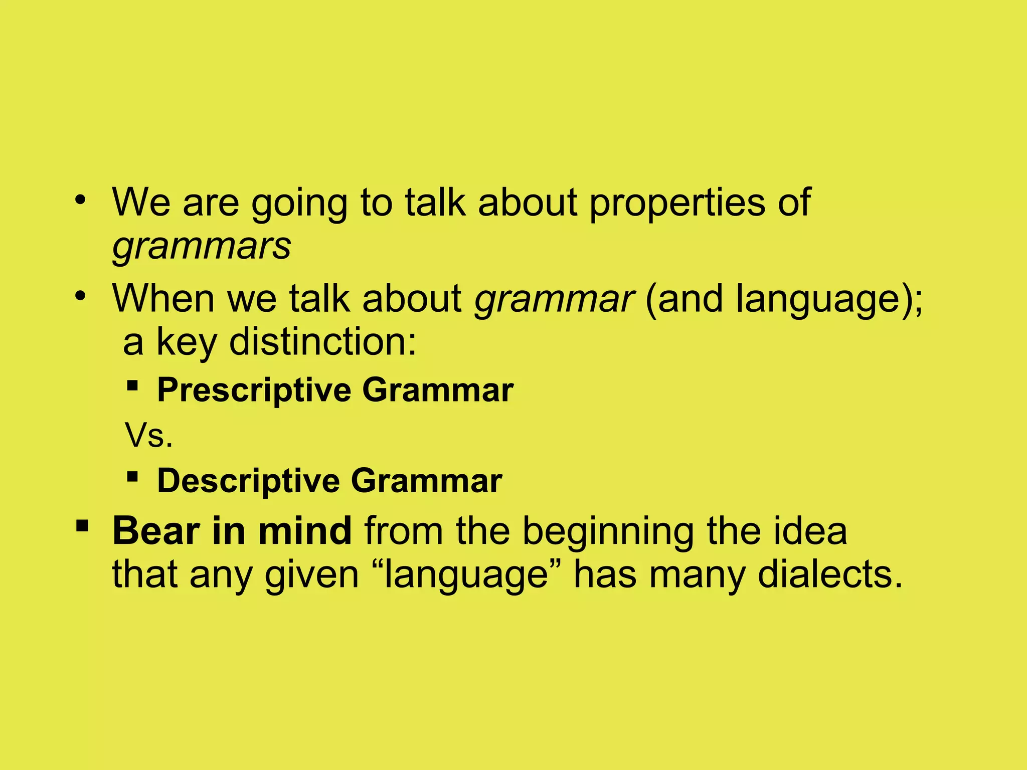 Grammar II-2014 prescriptive vs Descriptive Grammar | PPT