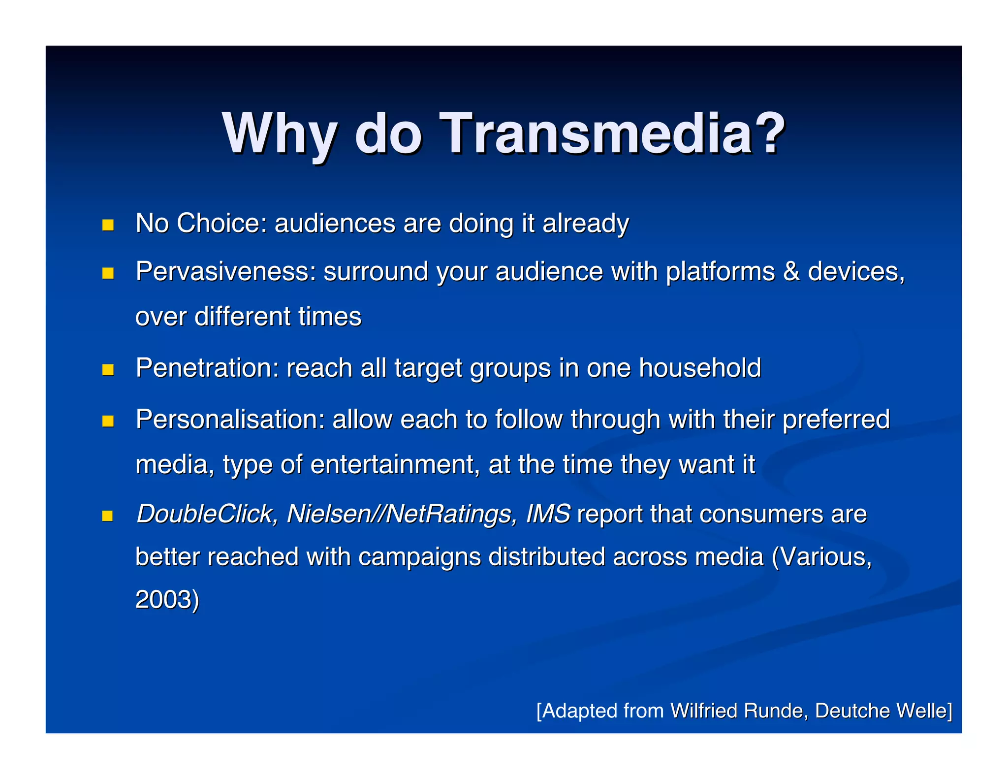 Best Practises in Transmedia Entertainment - Christy Dena