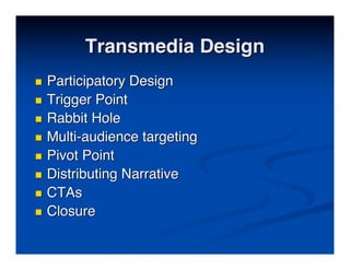Best Practises in Transmedia Entertainment - Christy Dena