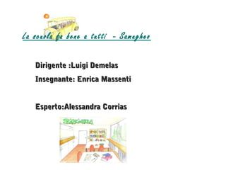 La scuola fa bene a tutti - Samugheo

   Dirigente :Luigi Demelas
   Insegnante: Enrica Massenti


   Esperto:Alessandra Corrias
 