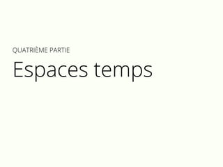 QUATRIÈME PARTIE
Espaces temps
 