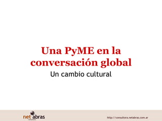 Una PyME en la conversación global Un cambio cultural 