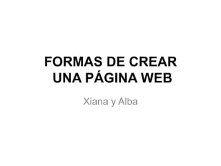 FORMAS DE CREAR
UNA PÁGINA WEB
Xiana y Alba
 
