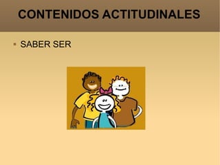 CONTENIDOS ACTITUDINALES SABER SER 