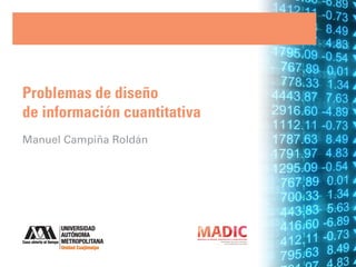 Problemas de diseño
de información cuantitativa
Manuel Campiña Roldán
 